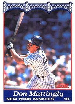 1989 Score New York Yankees #1 Don Mattingly Front