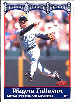 1989 Score New York Yankees #9 Wayne Tolleson Front