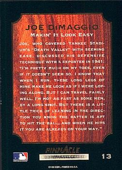 1993 Pinnacle Joe DiMaggio #13 Joe DiMaggio Back