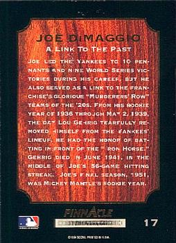 1993 Pinnacle Joe DiMaggio #17 Joe DiMaggio Back