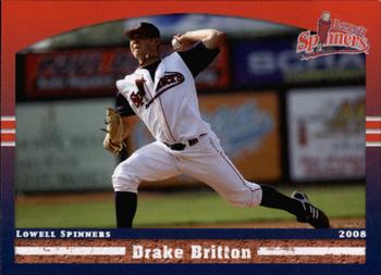 2008 Grandstand Lowell Spinners #NNO Drake Britton Front