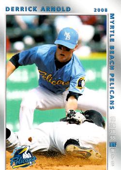 2008 Grandstand Myrtle Beach Pelicans #2 Derrick Arnold Front