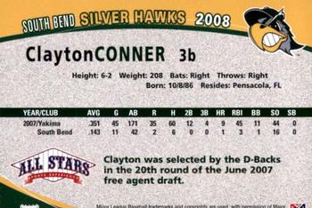 2008 Grandstand South Bend Silver Hawks #6 Clayton Conner Back