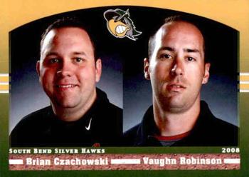 2008 Grandstand South Bend Silver Hawks #29 Brian Czachowski / Vaughn Robinson Front
