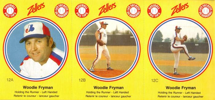 1982 Zellers Montreal Expos - 3-Card Panels #12A / 12B / 12C Woodie Fryman Front