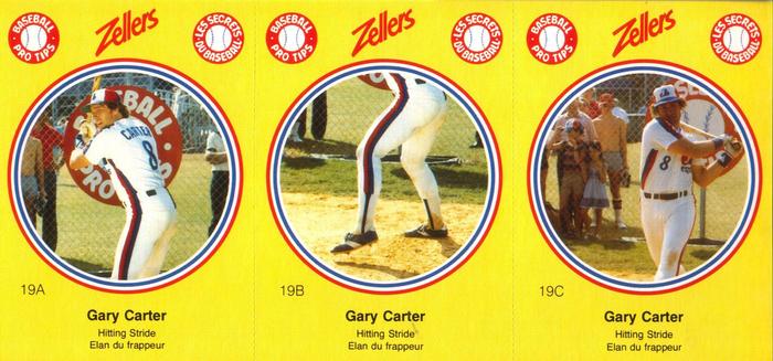 1982 Zellers Montreal Expos - 3-Card Panels #19A / 19B / 19C Gary Carter Front