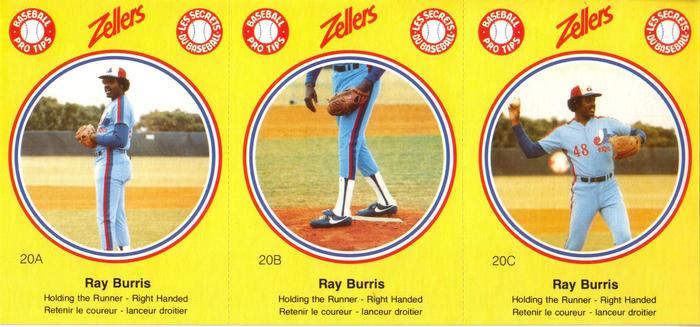 1982 Zellers Montreal Expos - 3-Card Panels #20A / 20B / 20C Ray Burris Front