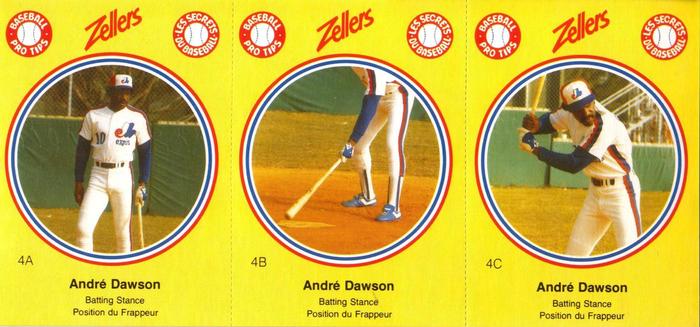 1982 Zellers Montreal Expos - 3-Card Panels #4A / 4B / 4C Andre Dawson Front
