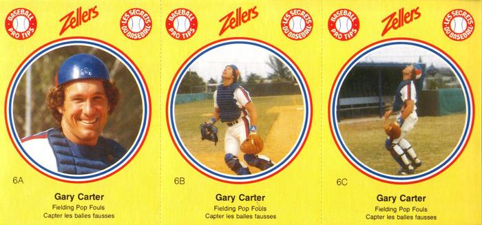 1982 Zellers Montreal Expos - 3-Card Panels #6A / 6B / 6C Gary Carter Front
