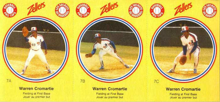 1982 Zellers Montreal Expos - 3-Card Panels #7A / 7B / 7C Warren Cromartie Front
