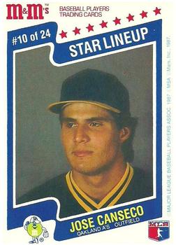 1987 M&M's Star Lineup #10 Jose Canseco Front