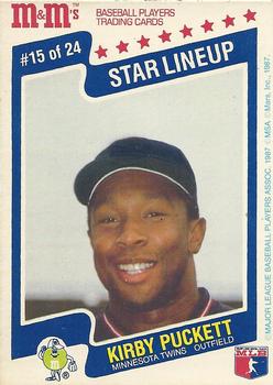 1987 M&M's Star Lineup #15 Kirby Puckett Front