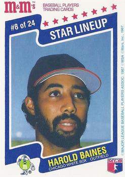 1987 M&M's Star Lineup #8 Harold Baines Front