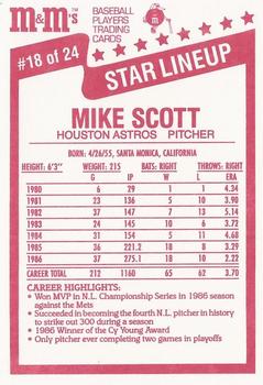 1987 M&M's Star Lineup #18 Mike Scott Back