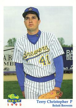 1992 Classic Best Beloit Brewers #3 Terry Christopher Front