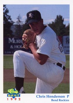 1992 Classic Best Bend Rockies #12 Chris Henderson Front