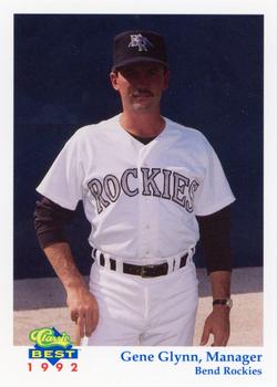 1992 Classic Best Bend Rockies #24 Gene Glynn Front