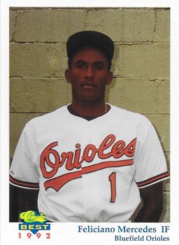 1992 Classic Best Bluefield Orioles #9 Feliciano Mercedes Front