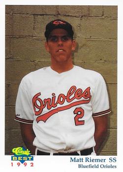 1992 Classic Best Bluefield Orioles #17 Matt Riemer Front