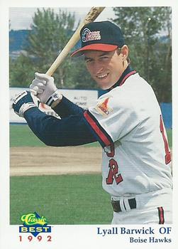 1992 Classic Best Boise Hawks #9 Lyall Barwick Front