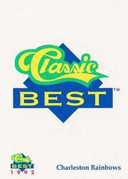 1992 Classic Best Charleston Rainbows #25 Charleston Rainbows Logo Back