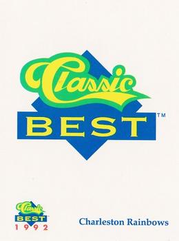 1992 Classic Best Charleston Rainbows #27 Charleston Rainbows Logo Back