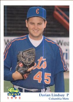 1992 Classic Best Columbia Mets #8 Darian Lindsay Front