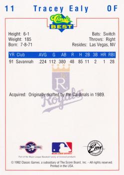 1992 Classic Best Eugene Emeralds #11 Tracey Ealy Back