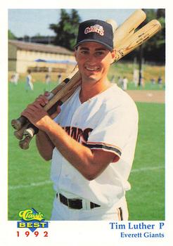1992 Classic Best Everett Giants #3 Tim Luther Front