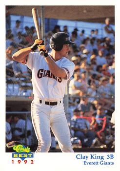 1992 Classic Best Everett Giants #14 Clay King Front