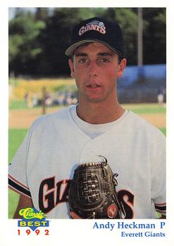 1992 Classic Best Everett Giants #29 Andy Heckman Front