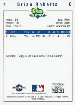 1992 Classic Best Fort Myers Miracle #4 Brian Roberts Back