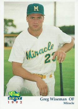 1992 Classic Best Fort Myers Miracle #23 Greg Wiseman Front