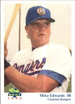 1992 Classic Best Gastonia Rangers #12 Mike Edwards Front