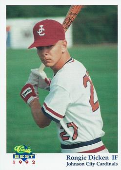 1992 Classic Best Johnson City Cardinals #5 Rongie Dicken Front