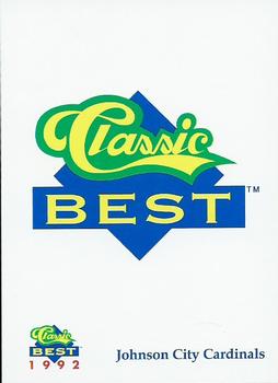 1992 Classic Best Johnson City Cardinals #29 Logo Card Front