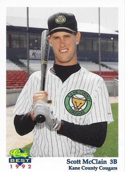 1992 Classic Best Kane County Cougars #10 Scott McClain Front