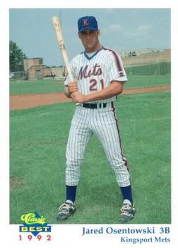 1992 Classic Best Kingsport Mets #3 Jared Osentowski Front