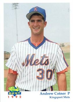 1992 Classic Best Kingsport Mets #22 Andrew Cotner Front