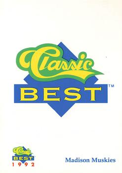 1992 Classic Best Madison Muskies #NNO Logo Card Front