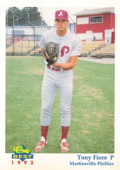1992 Classic Best Martinsville Phillies #22 Tony Fiore Front