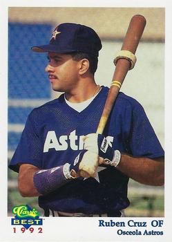 1992 Classic Best Osceola Astros #22 Ruben Cruz Front