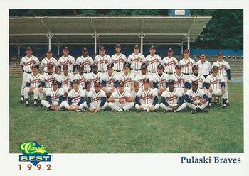 1992 Classic Best Pulaski Braves #30 Team Photo Front