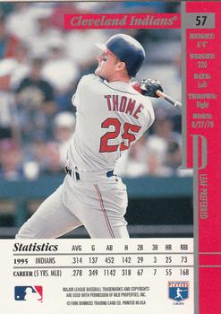 1996 Leaf Preferred #57 Jim Thome Back