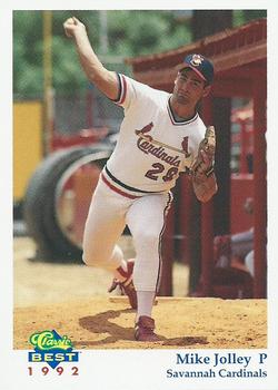 1992 Classic Best Savannah Cardinals #2 Mike Jolley Front