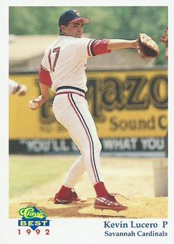 1992 Classic Best Savannah Cardinals #3 Kevin Lucero Front