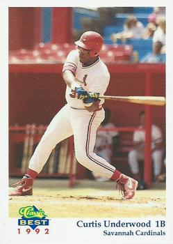 1992 Classic Best Savannah Cardinals #10 Curtis Underwood Front