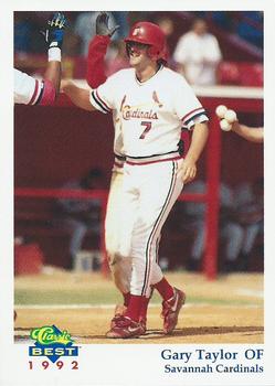 1992 Classic Best Savannah Cardinals #14 Gary Taylor Front