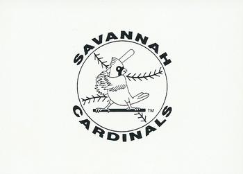 1992 Classic Best Savannah Cardinals #28 Logo Card Back