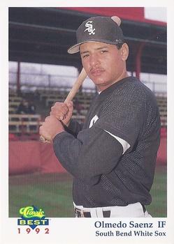 1992 Classic Best South Bend White Sox #13 Olmedo Saenz Front